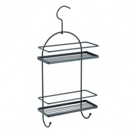 Shower shelf to be fixed 2 Levels Steel Matt black MSV