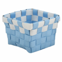 Panier de rangement 10x10x7,5cm Bleu Pastel & Blanc MSV