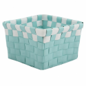 Panier de rangement 10x10x7,5cm Vert Pastel & Blanc MSV