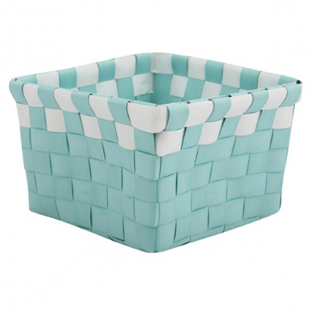 Panier de rangement 10x10x7,5cm Vert Pastel & Blanc MSV