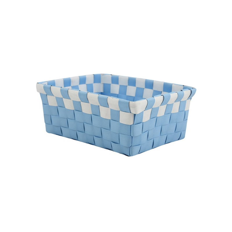 spirella Panier de rangement 19x14x8cm Bleu Pastel & Blanc MSV