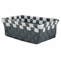 Panier de rangement 19x14x8cm Gris & Blanc MSV