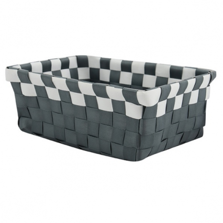 Panier de rangement 19x14x8cm Gris & Blanc MSV