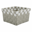 Panier de rangement 14x14x9cm Taupe & Blanc MSV