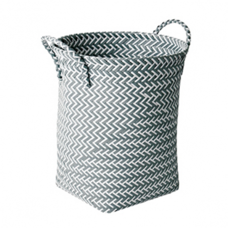 Panier de rangement avec poignées 30x40cm Gris Clair & Blanc MSV