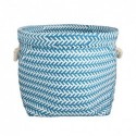 Panier de rangement avec poignées 35x30cm Bleu & Blanc MSV