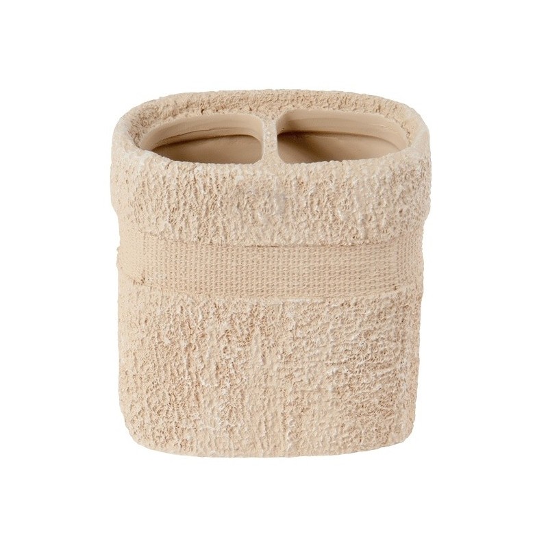 Polyresin Toothbrush Holder KIRIBATI Beige MSV