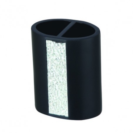 Polyresin Toothbrush Holder LUANDA Black MSV