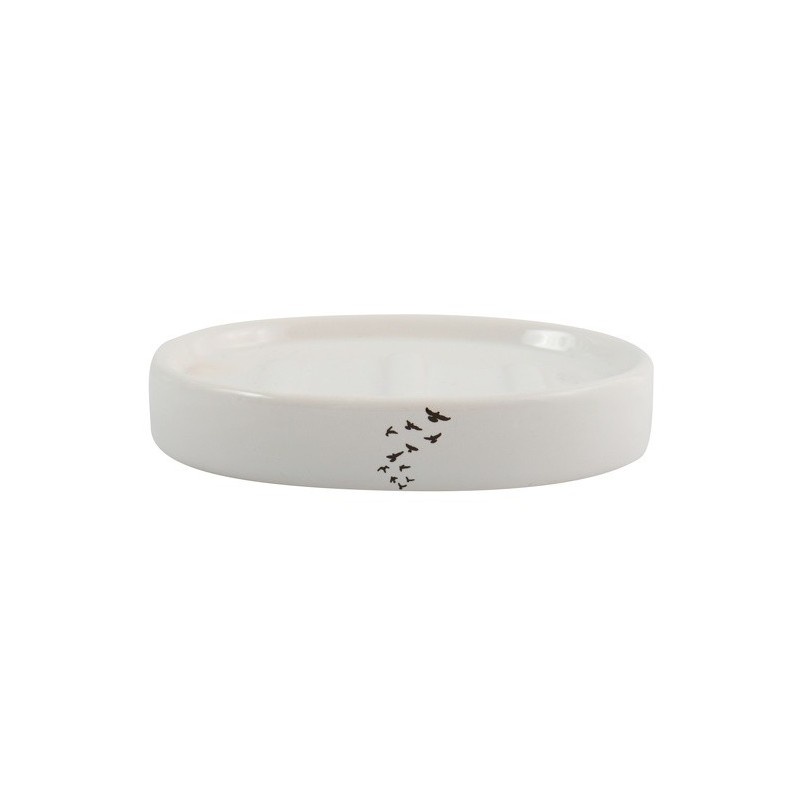 Ceramic soap dish INDIA White & Orange MSV