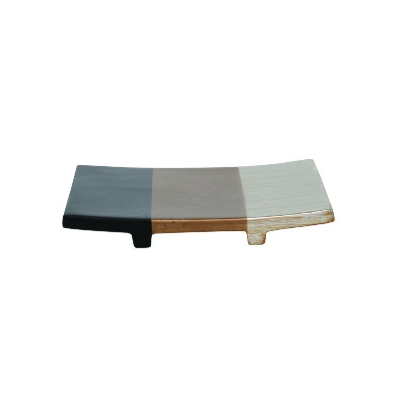 spirella Porte Savon Polyrésine BAMAKO Noir Beige Marron MSV