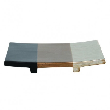 Porte Savon Polyrésine BAMAKO Noir Beige Marron MSV
