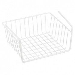 MSV Panier de rangement suspendu à  étagère 30x25,5x14cm en Acier Blanc Mat