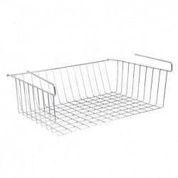 Panier de rangement suspendu à  étagère 38x26x14cm en Acier Chromé MSV