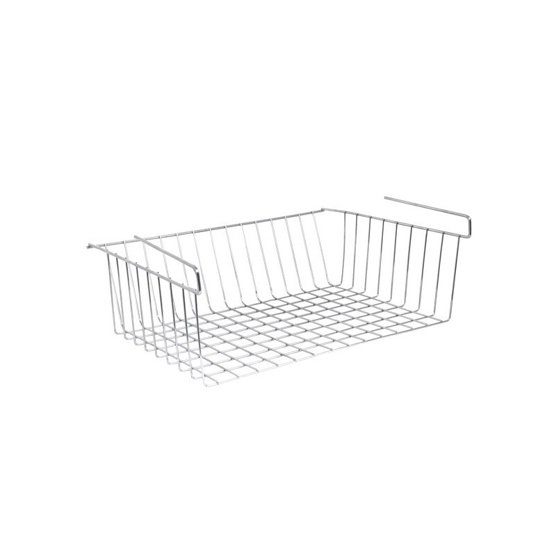 Cesta de almacenamiento colgante con estante 38x26x14cm en Acero Cromado MSV