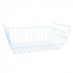 Hanging storage basket with shelf 38.5x27x14cm in White Steel MSV