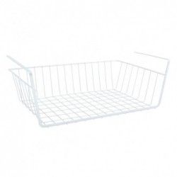 Hanging storage basket with shelf 38.5x25.5x14cm in Matt White Steel MSV
