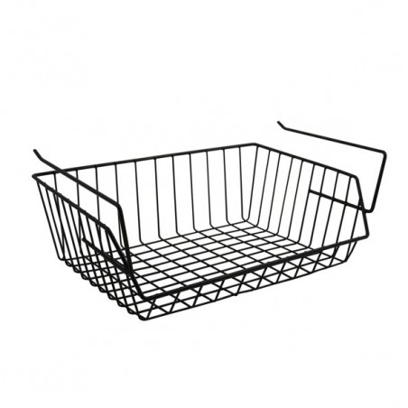 Panier de rangement suspendu à  étagère 40x27x17,5cm en Acier Noir mat MSV