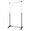 Portant à  vêtements à  roulettes Inox 87-160cm Noir - Hauteur ajustable MSV
