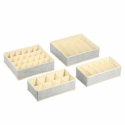Lot de 4 Boà®tes Tiroir de rangement micrcoaéré et respirant avec compartiments Gris MSV