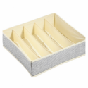 Lot de 4 Boà®tes Tiroir de rangement micrcoaéré et respirant avec compartiments Gris MSV