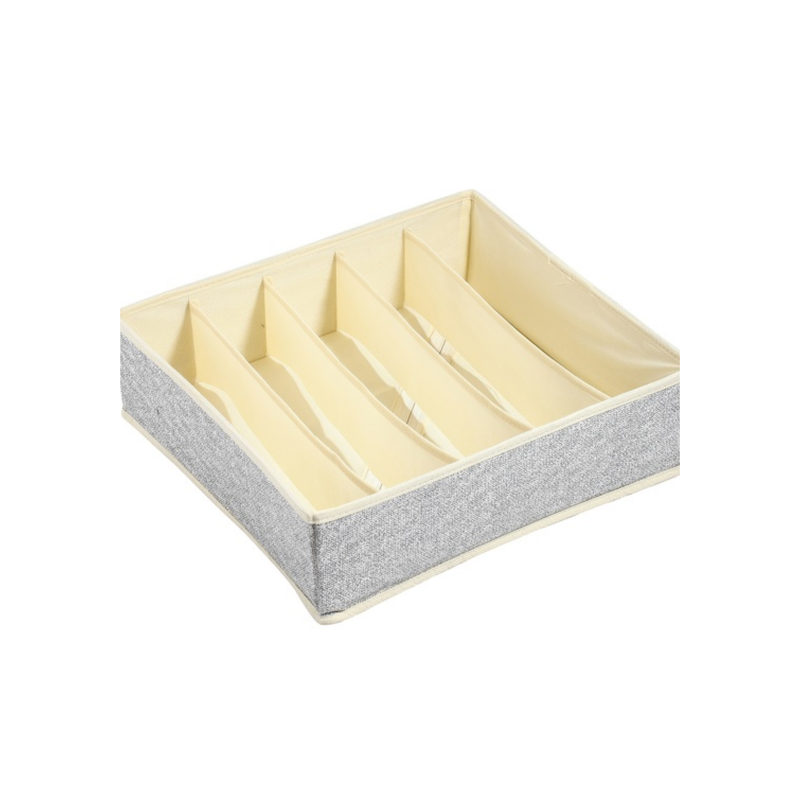 Lot de 4 Boà®tes Tiroir de rangement micrcoaéré et respirant avec compartiments Gris MSV