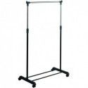 Portant à  vêtements à  roulettes en Inox 101-170cm Noir - Hauteur ajustable MSV