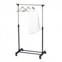 Portant à  vêtements à  roulettes en Inox 101-170cm Noir - Hauteur ajustable MSV