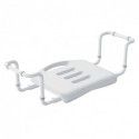 Grand siège télescopique de baignoire inoxydable Blanc Spirella