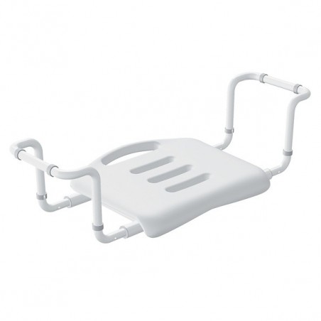 Grand siège télescopique de baignoire inoxydable Blanc Spirella
