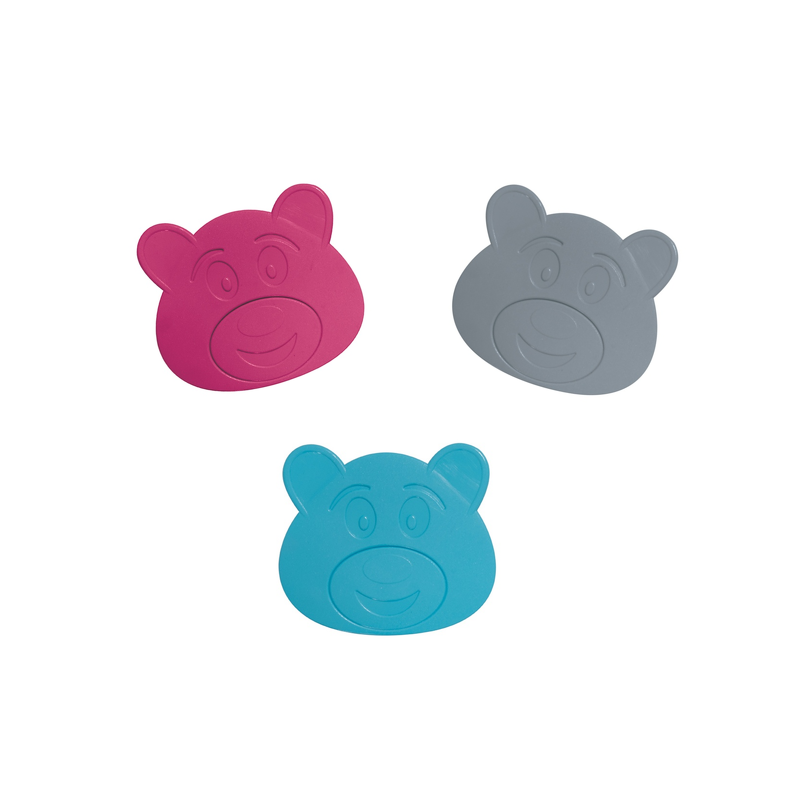 Set of 6 non-slip figurine stickers for shower or bathtub PVC TEDDY 11.5X8.5cm Multicolor Spirella