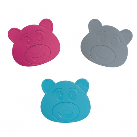 Set of 6 non-slip figurine stickers for shower or bathtub PVC TEDDY 11.5X8.5cm Multicolor Spirella