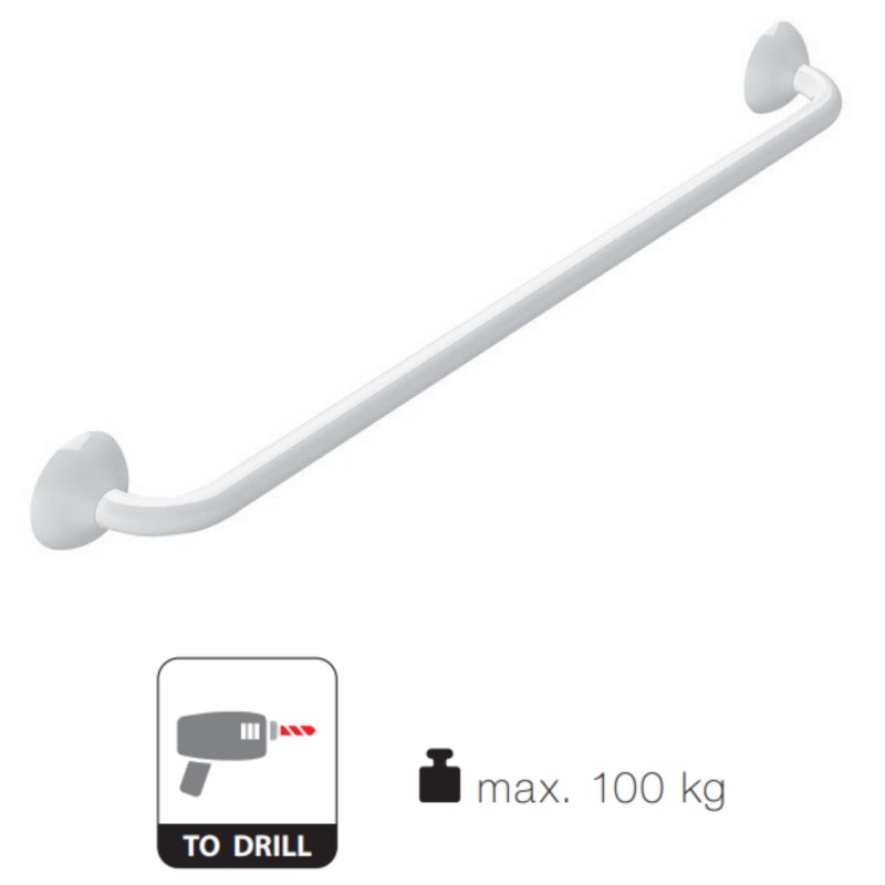 Barre de redressement ECO Acier Inox 60cm Blanc Spirella