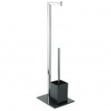 Combiné Wc Inox & Verre Noir MSV