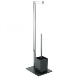 MSV Combined Wc Stainless Steel & Black Glass