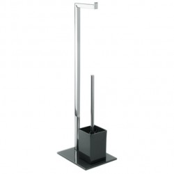 Wc combinato acciaio inox e vetro nero MSV