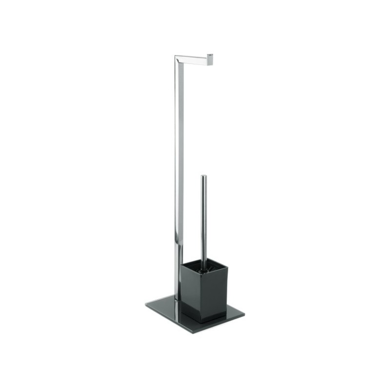 Wc combinato acciaio inox e vetro nero MSV