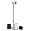 Wc combinato acciaio inox e vetro bianco MSV