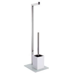 Wc combinato acciaio inox e vetro bianco MSV
