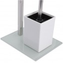 Wc combinato acciaio inox e vetro bianco MSV