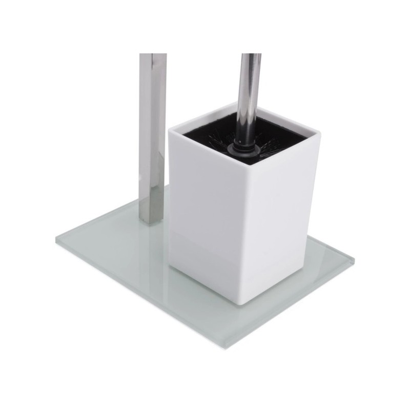 Combiné wc Inox & Verre Blanc MSV