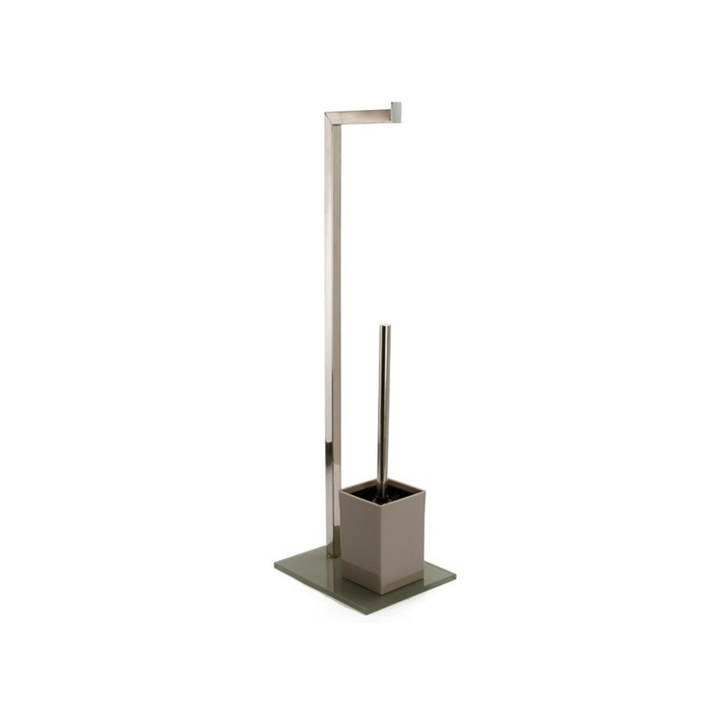 Vaso combinato acciaio inox e vetro tortora MSV