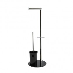 Wc combinato acciaio inox e vetro nero MSV