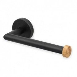 MSV Porte Rouleau Papier Wc Mural IANA Acier & Bambou Noir Mat