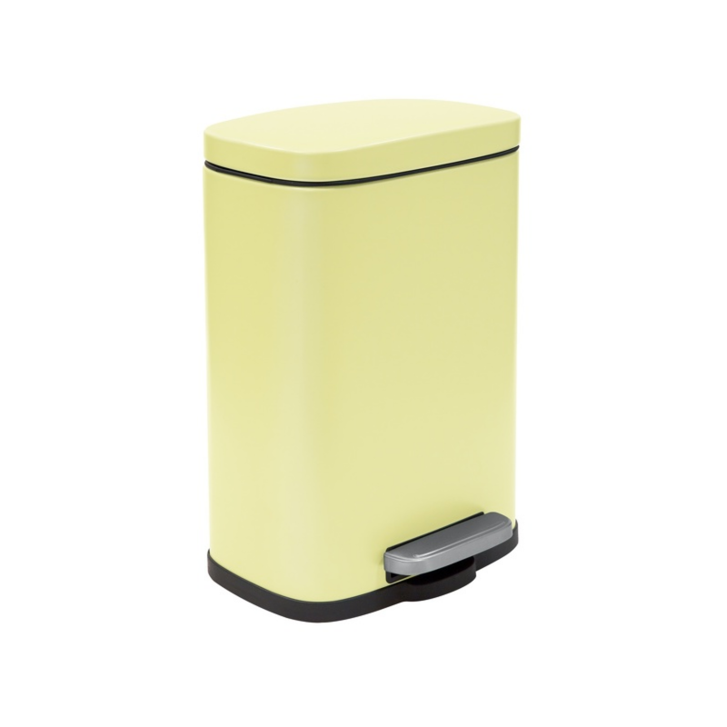 Papelera con pedal Acero AKIRA 5L Amarillo mate Spirella