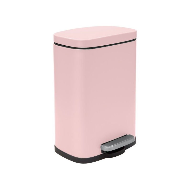 Pattumiera a pedale Acciaio AKIRA 5L Spirella rosa opaco
