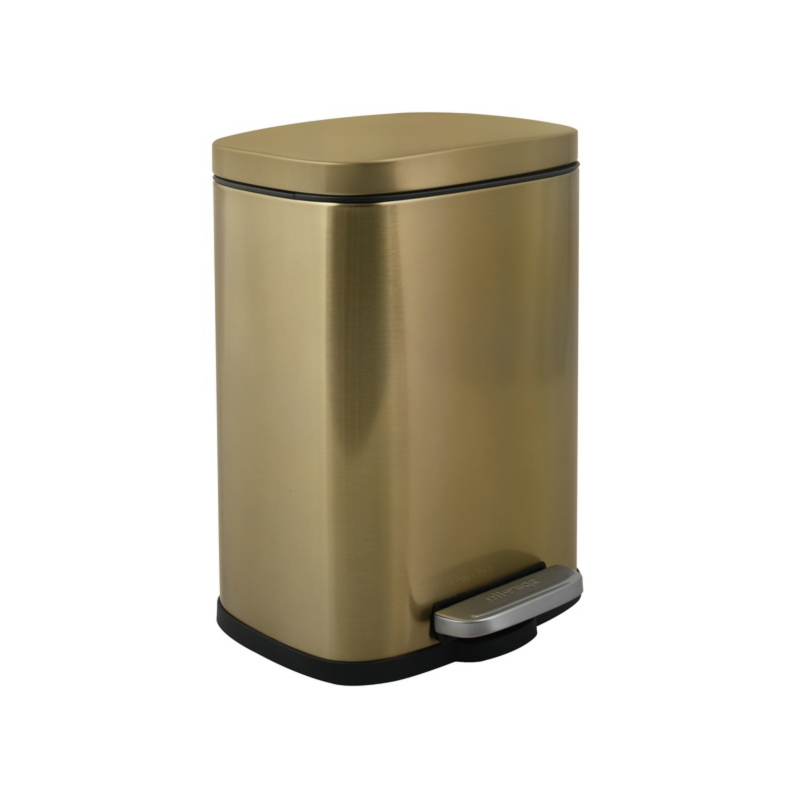 Papelera con Pedal de Acero 5L Oro Metalizado AKIRA Spirella