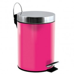 Pattumiera a pedale in acciaio inox 3L Rosa Fucsia MSV