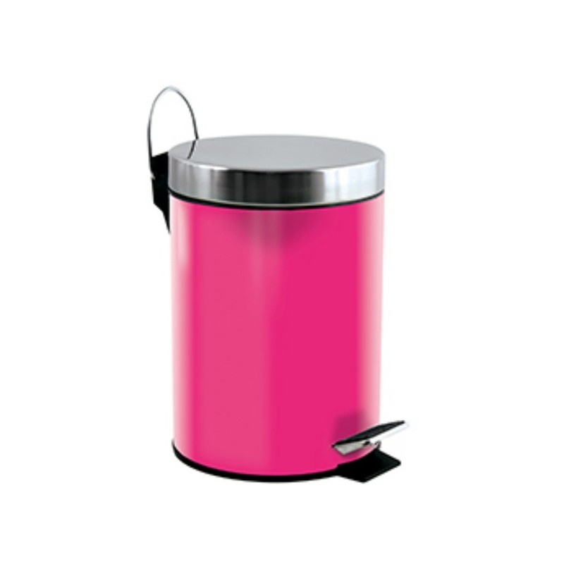 MSV Badezimmer Treteimer Edelstahl 3L Fuschia