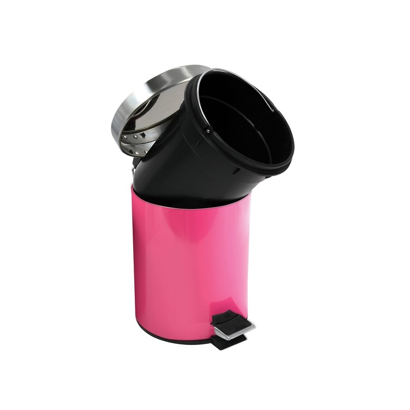 MSV Badezimmer Treteimer Edelstahl 3L Fuschia