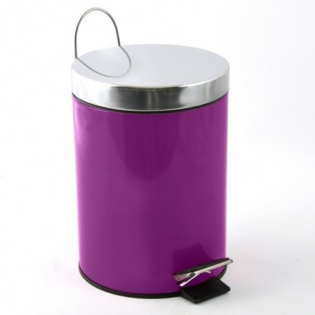 Pattumiera a pedale in acciaio inox 3L Viola MSV